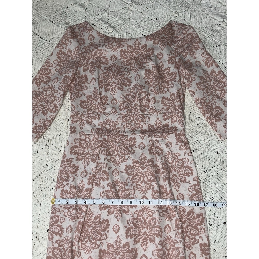 Closet London Dusty Rose Brocade Style Fitted Midi Dress – Size US 6 / UK 10 - Picture 10 of 13